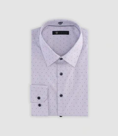 IZAC - Chemise à imprimé micro motifs parme MARLOW