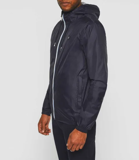 IZAC - Blouson à capuche réversible marine et gris ''Ryan''