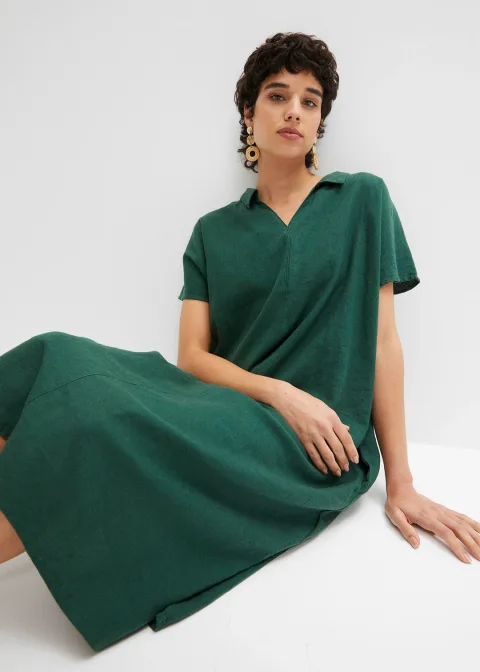Robe caftan légère en lin et viscose