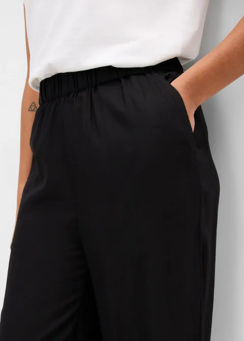 Pantalon léger en viscose à taille élastiquée