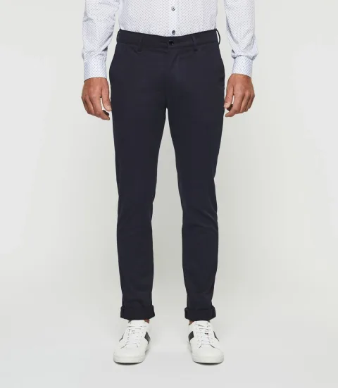 IZAC - Pantalon chino satin marine PANAMAOUT
