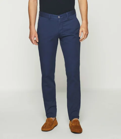 IZAC - Pantalon slim à imprimé marine
