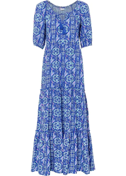 Robe longue imprimée en viscose