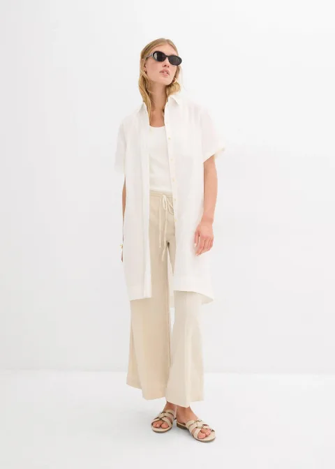 Jupe-culotte fluide en viscose mélangée