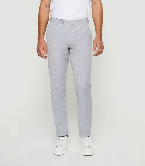 IZAC - Pantalon ville à rayures blanc ''Balao''