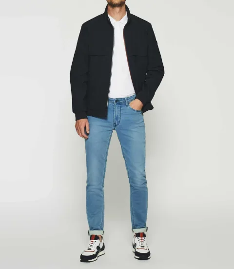 IZAC - Blouson sport bi-matière marine ROYCE