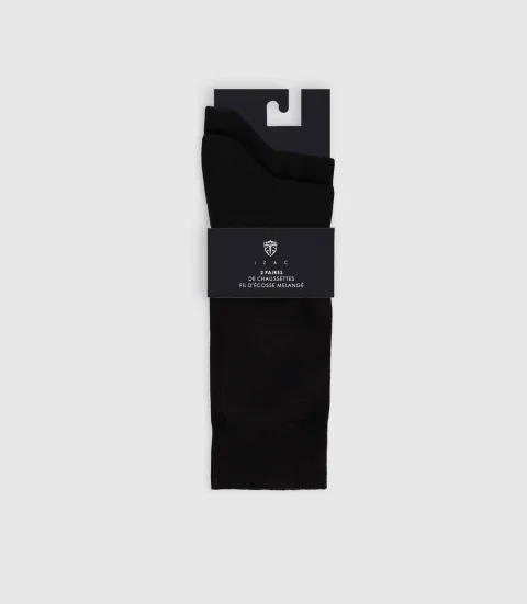 IZAC - Pack de 2 chaussettes unies noires