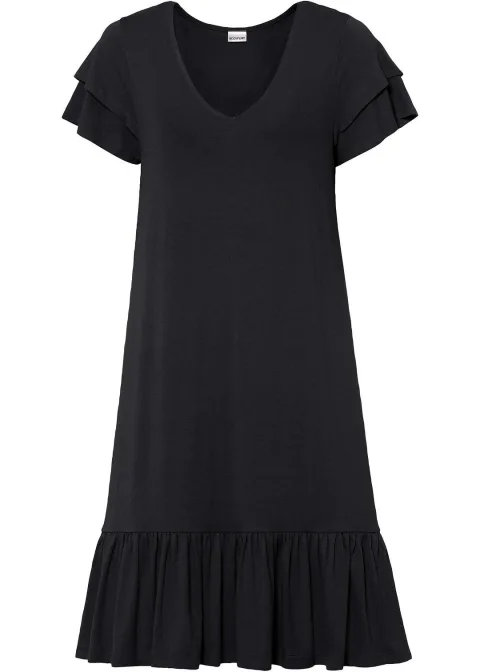 Robe en jersey viscose à volants