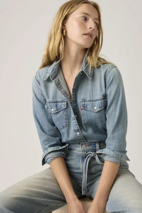 Levi's Chemise Western Iconic - Femme - Vert / Deep Depths Gd - XS