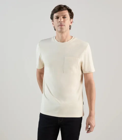 IZAC - T-shirt col rond à manches courtes écru