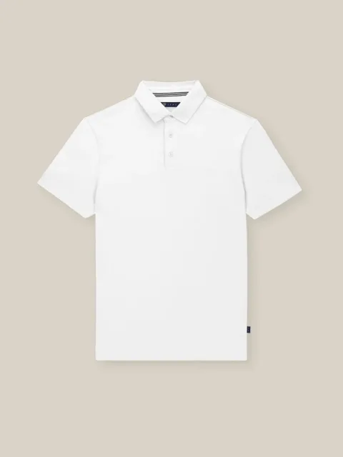 IZAC - Polo boutonné piqué blanc