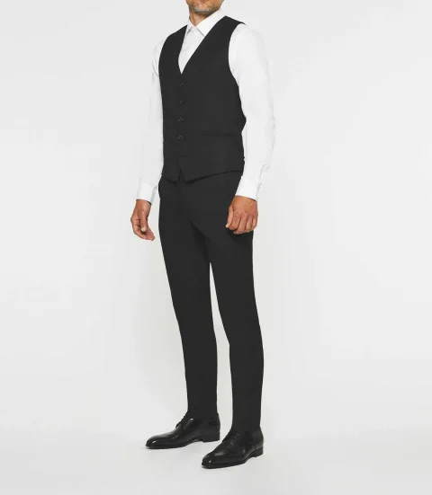 IZAC - Gilet de costume noir XSOYEUX