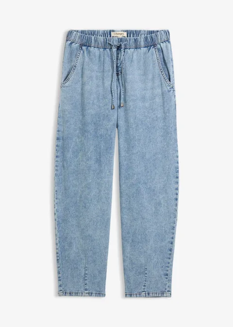 Jean barrel taille mi-haute élastiquée