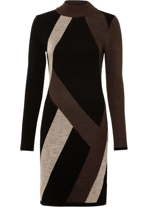 Robe en maille jacquard à rayures modernes