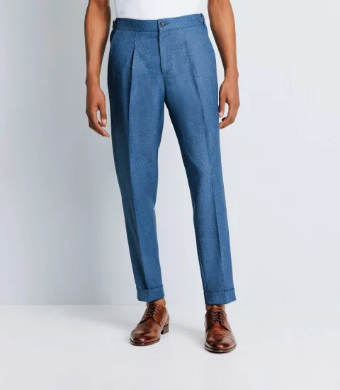 IZAC - Pantalon ville bleu effet denim