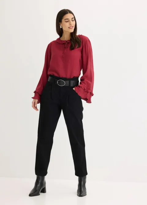 Pantalon à pinces en coton extensible