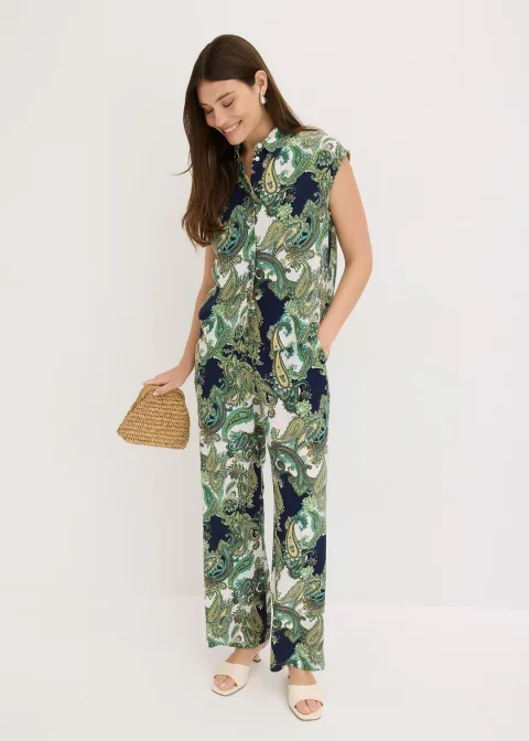 Pantalon imprimé en viscose fluide