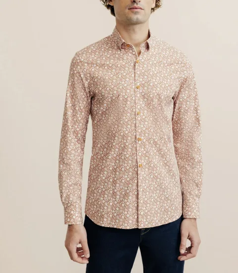IZAC - Chemise 100% coton orange