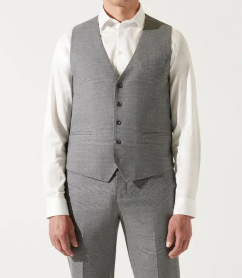 IZAC - Gilet de costume esprit prince de galles gris XFAGGIO