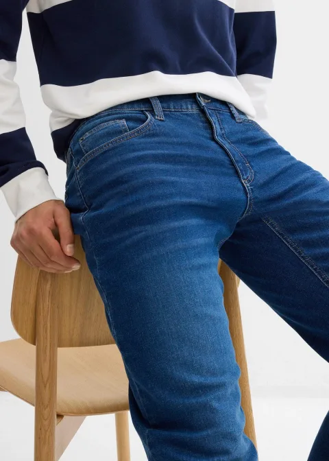 Jean extensible loose, taille élastiquée, doublure chaude, droit