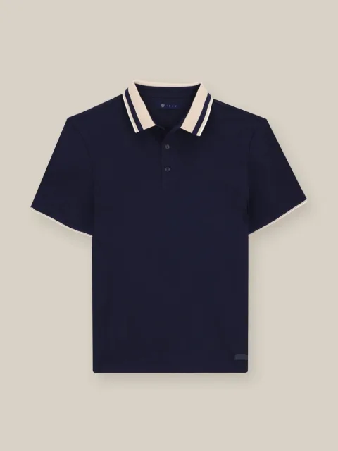 IZAC - Polo col boutonné marine