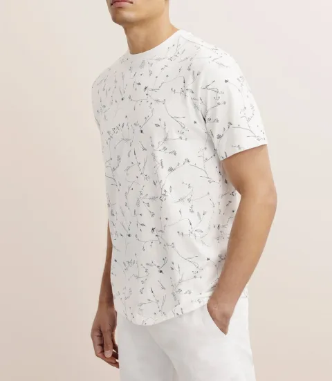 IZAC - T-shirt à fleurs blanc