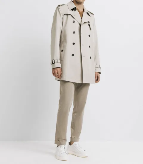 IZAC - Trench croisé beige mastic