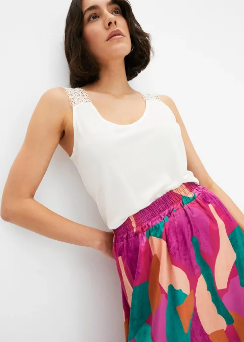 Jupe en satin imprimée