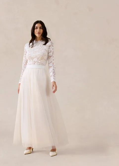 Jupe longue en tulle délicat