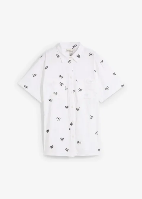 Blouse manches courtes en gaze de coton