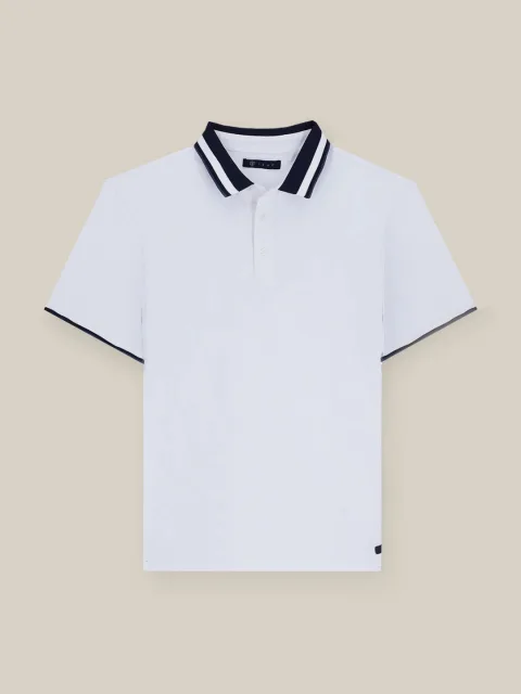 IZAC - Polo col boutonné blanc