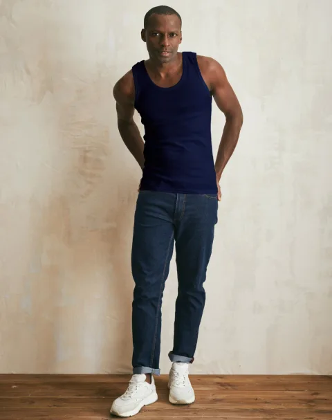 Débardeur Marcel en Coton BIO - Bleu Minuit - Taille S - Lemahieu