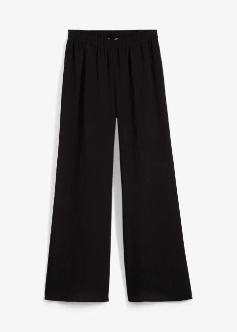 Pantalon en viscose mélangée, effet froissé