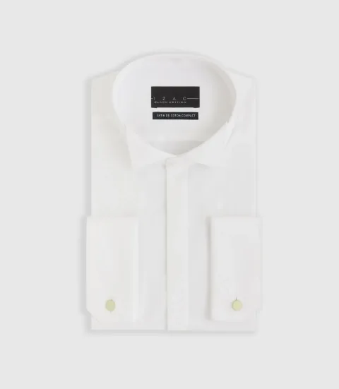 IZAC - Chemise cérémonie en satin blanc METAPHOR