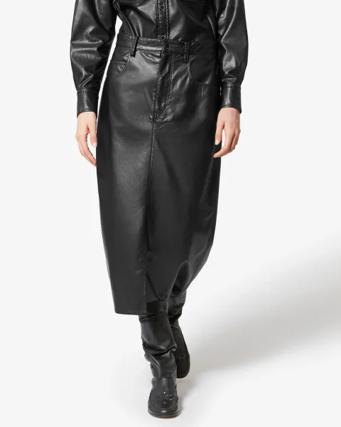 Jupe Nilauria Effet Cuir - Femme - Noir - Taille 42 - Marant Étoile