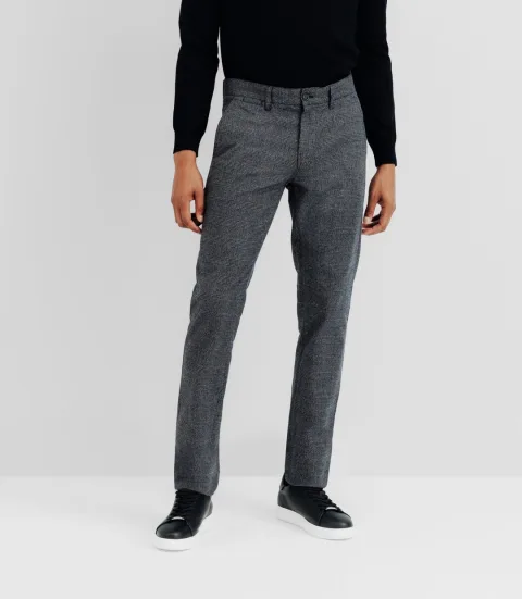 IZAC - Pantalon chino à carreaux anthracite