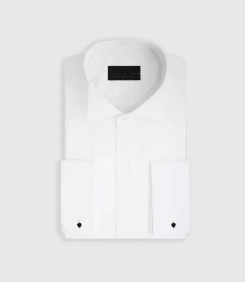 IZAC - Chemise cérémonie à col cassé blanche MANO