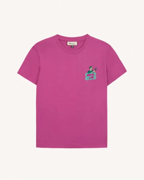 T-shirt imprimé open air vert menthe coton - ARCY