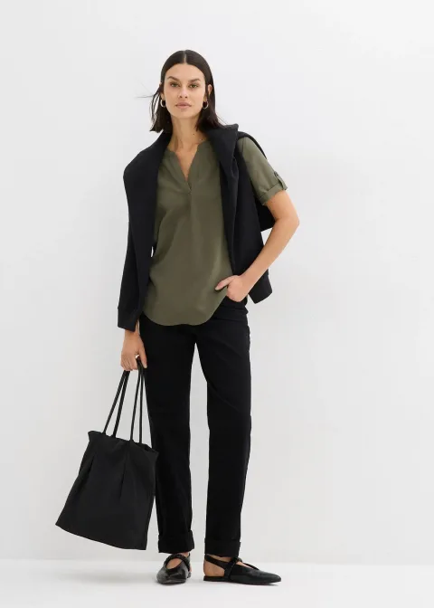 Blouse manches courtes en viscose mélangée