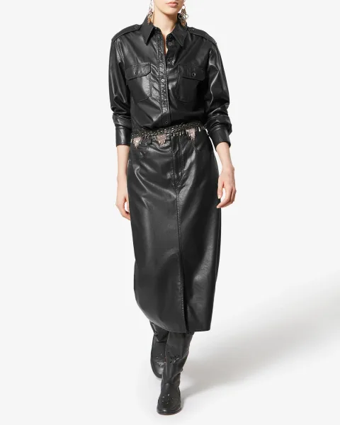 Jupe Nilauria Effet Cuir - Femme - Noir - Taille 42 - Marant Étoile