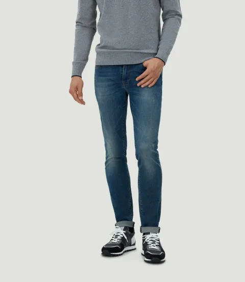IZAC - Jean effet usé bleu moyen ''Raphael''