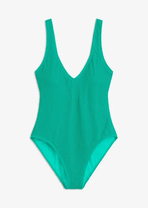Maillot 1 pièce texturé et décolleté