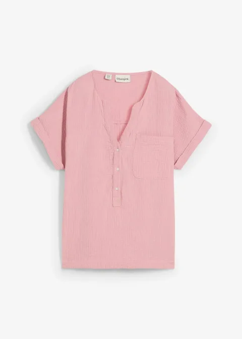 Blouse manches courtes en gaze de coton