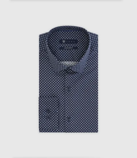 IZAC - Chemise à pois marine