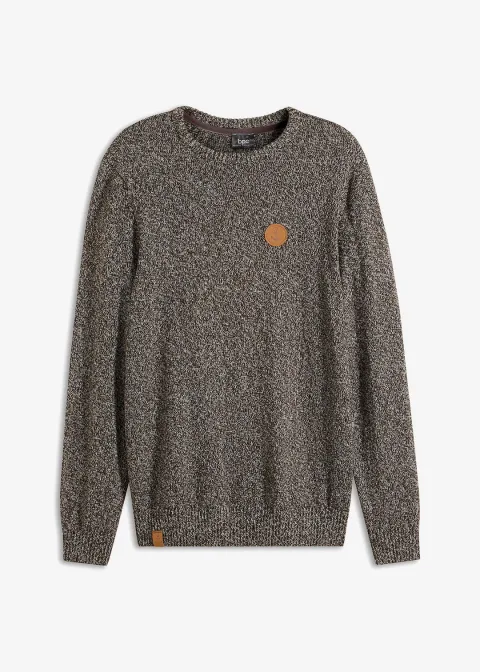 Pull col rond en coton mélangé