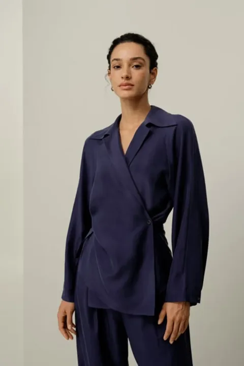 Chemise Soie Habotai Multiposition avec Texture Type Daim