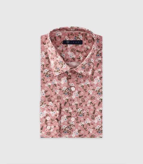 IZAC - Chemise ajustée rose