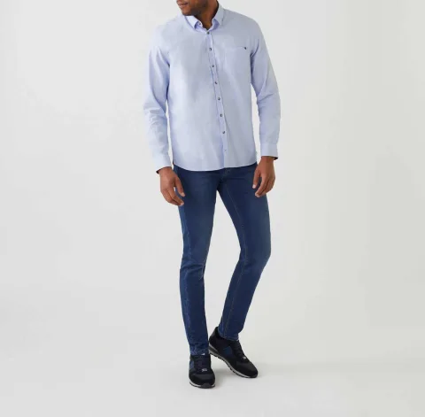 IZAC - Chemise casual ciel-rouille ''Aime''