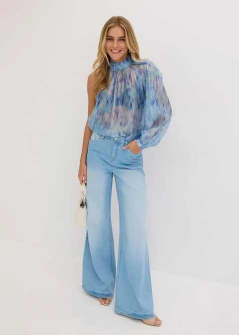 Blouse une épaule en crêpe