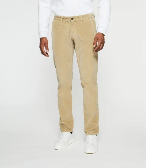 IZAC - Pantalon chino effet velours beige VELOUTE